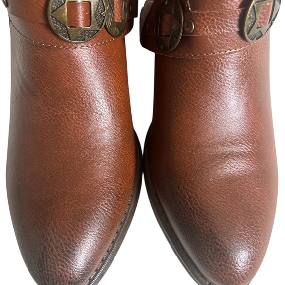 Chic Brown Ankle Booties with Buckle by CCC Shoes - Picture 4 of 5